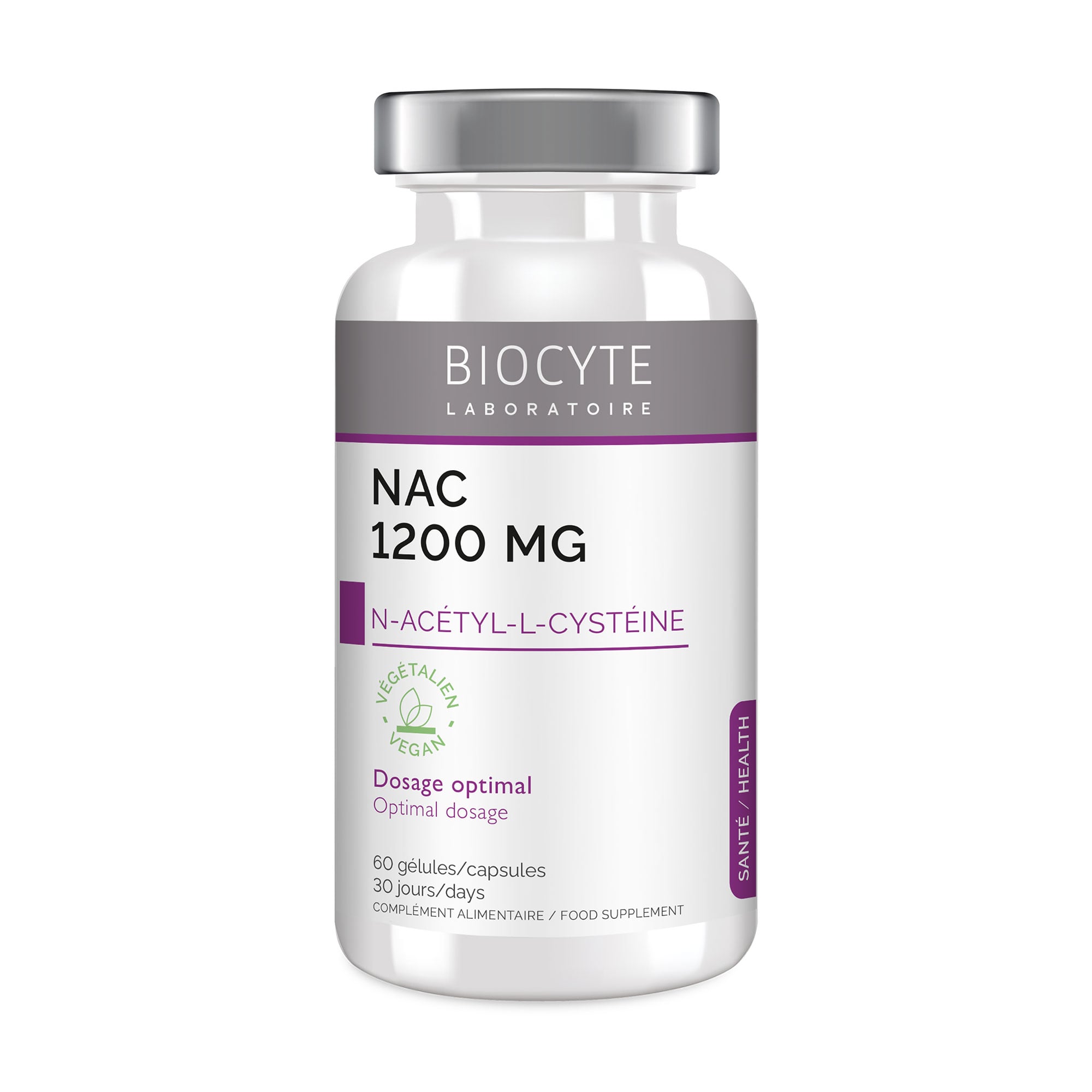 N-ацетилцистеїн Biocyte NAC 1200 мг, 60 капсул