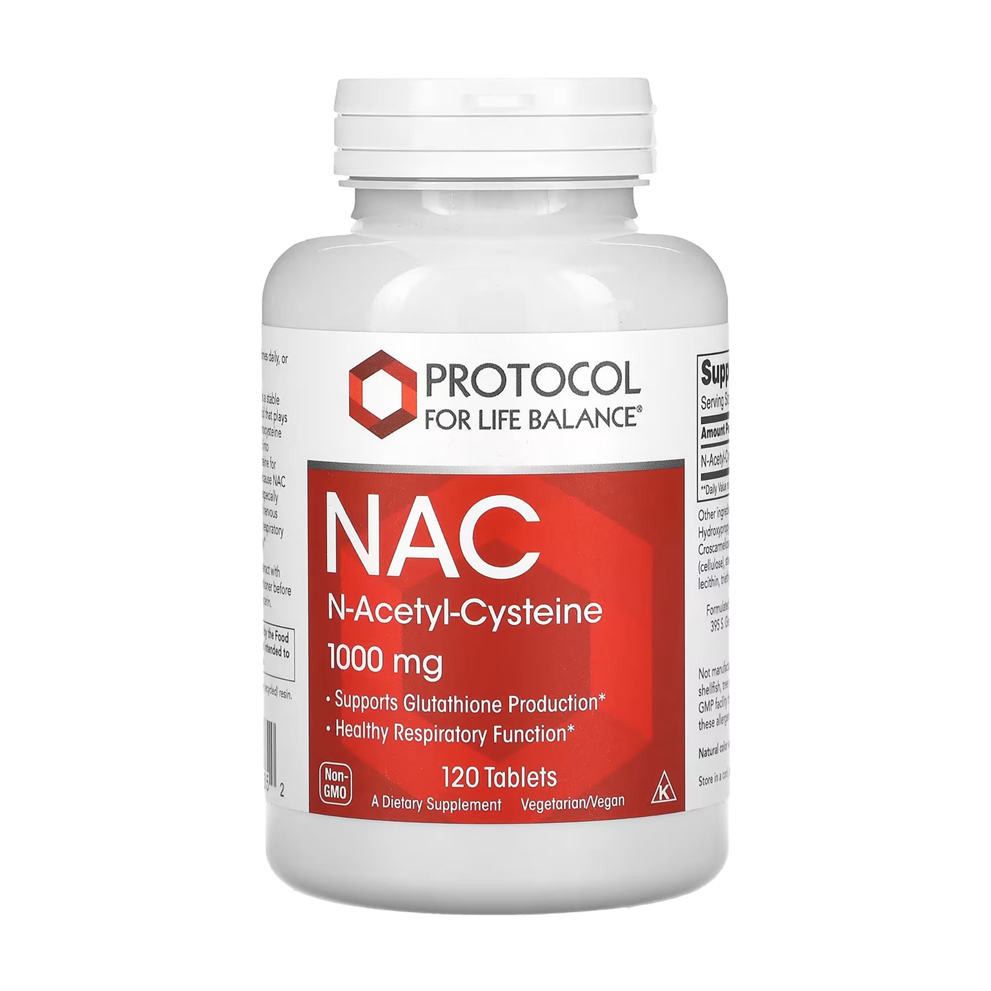 N-ацетилцистеїн Protocol For Life Balance NAC, 1000 мг, 120 таблеток